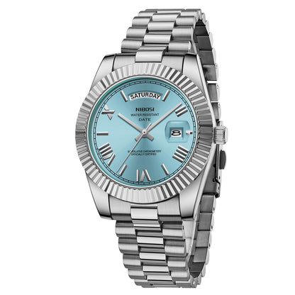 HOTNIBOSI Men Watches Analog Quartz Stainless Steel Rose Gold Silver Watches for Men Waterproof Business Classic Desiger Wrist Watch with Day Date