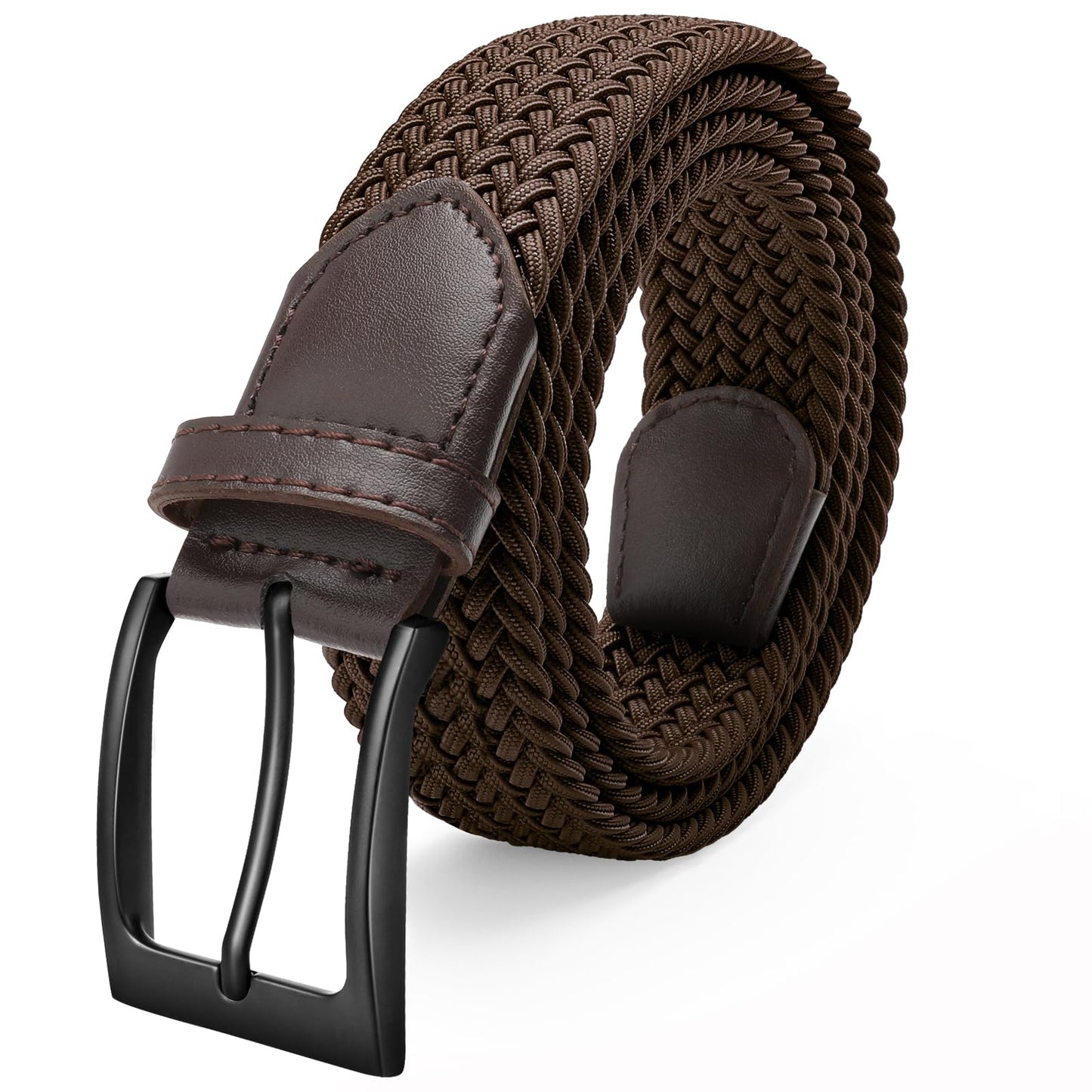 HOTFAIRWIN Men's Golf Belt, Stretch Braided Elastic Woven Casual Jeans Belts 1 3/8" Nylon Web Work Belts for Men