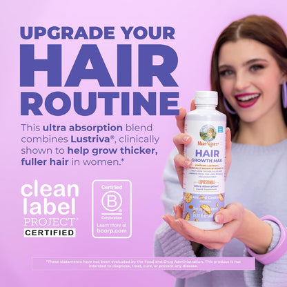 HOTMaryRuth's Hair Growth Max Liposomal 10000mcg Biotin, Thicker Hair, 15.22oz | Lustriva® + Biotin 10000mcg + Pumpkin Seed Oil, Thicker Hair, Hair Care, Wrinkles, Fine Lines, Skin Care, Ages 18+