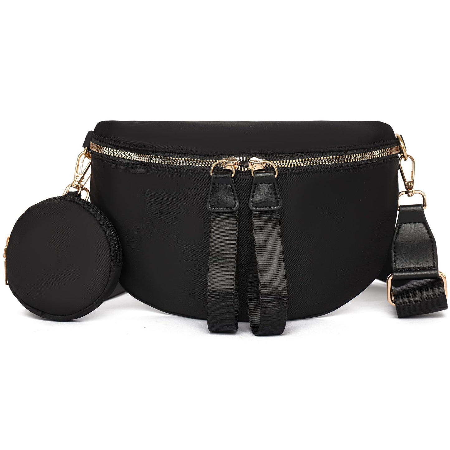 HOTEslcorri Small Crossbody Sling Bag for Women Trendy - Fanny Packs Leather Chest Belt Bum Bag Anti Theft Purse for Travel