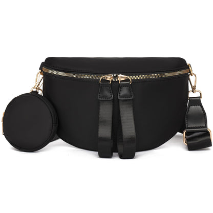 HOTEslcorri Small Crossbody Sling Bag for Women Trendy - Fanny Packs Leather Chest Belt Bum Bag Anti Theft Purse for Travel