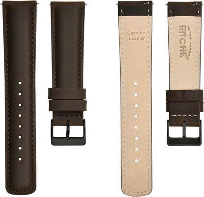 HOTRitche Christmas Gift Quick Release Leather Watch Bands Genuine Watch Straps for Men Women Top Grain Leather Watch Strap, White Elephant Gifts, Stocking Stuffers for Men, Father's Day gifts