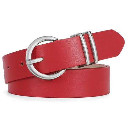 HOTWHIPPY Women Leather Belt Fashion Design belt Gold Buckle Ladies Belt for Jeans Pants Dresses