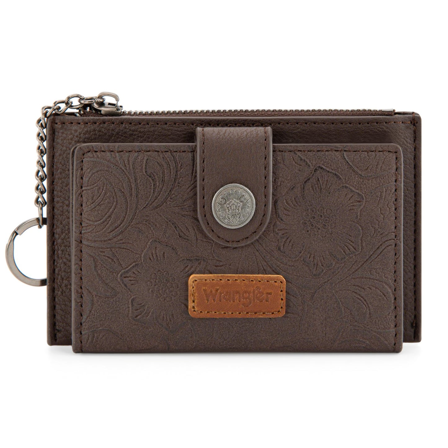 HOTMontana West X Wrangler Small Womens Wallet Slim Credit Card Holder Minimalist Brown Keychain Wallet Compact Western Card Organizers