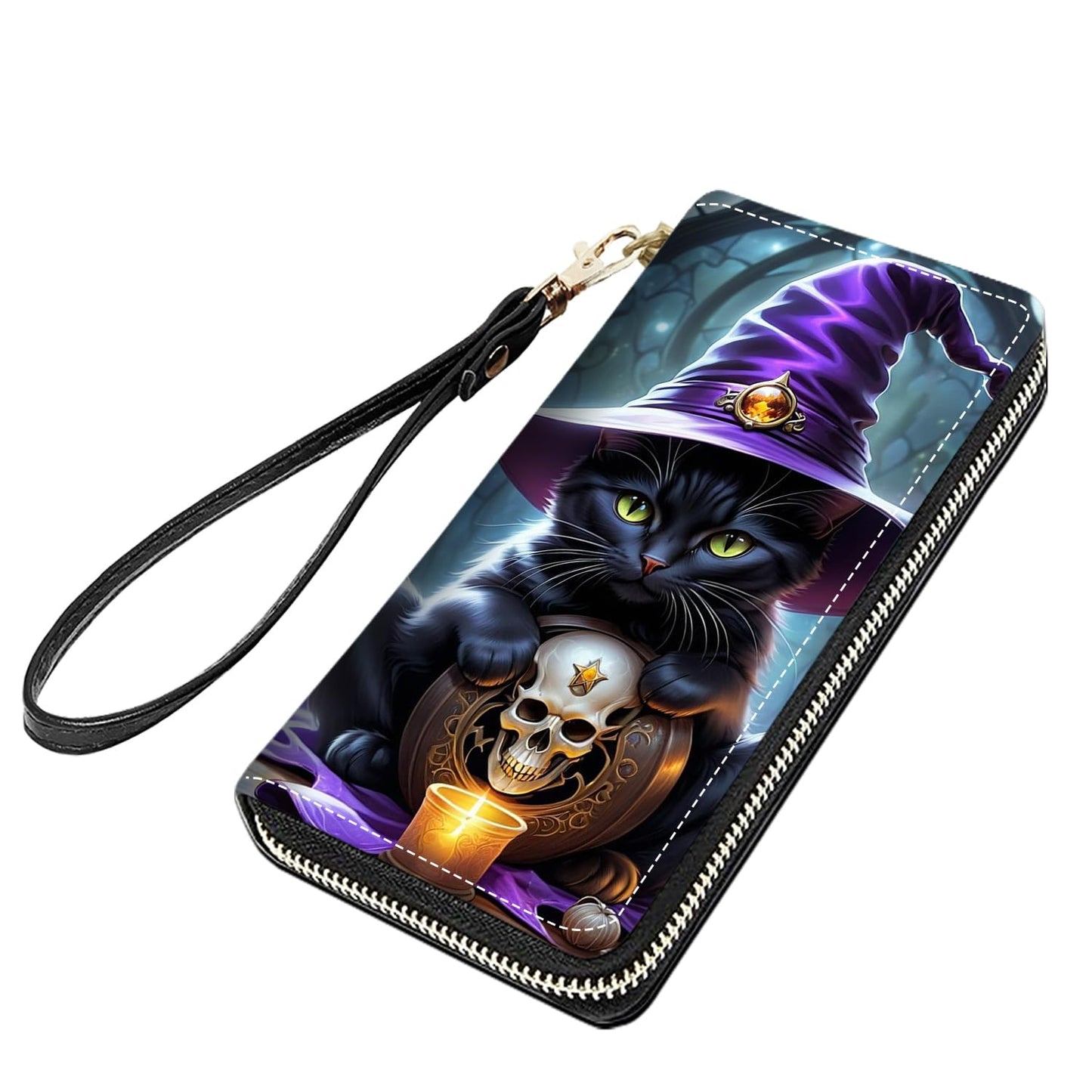 HOTCute Sloth Print Women Large Capacity PU Leather Zip Around Wallet, Multifunctional Clutch Purse for Cash/Card/Coin/Smart Phone