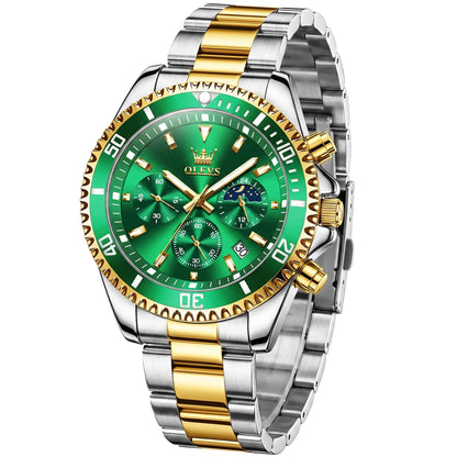 HOTOLEVS Mens Stainless Steel Watch Fashion Luxury Big Face Analog Waterproof