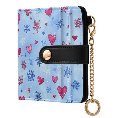 HOTElegant Peonies and Irises Rfid Women Wallet 1 Pack Cute Coin Purse PU Leather Small Wallets Credit Card Holder Bifold Zipper Thin Travel Wallet for Female Ladies Teen Girls Girly