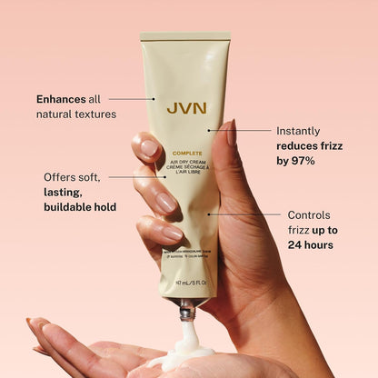 HOTJVN No Heat Complete Air Dry Cream, 5 Fl Oz | Enhances Natural Texture - For Curly & Wavy Hair - Silicone Free