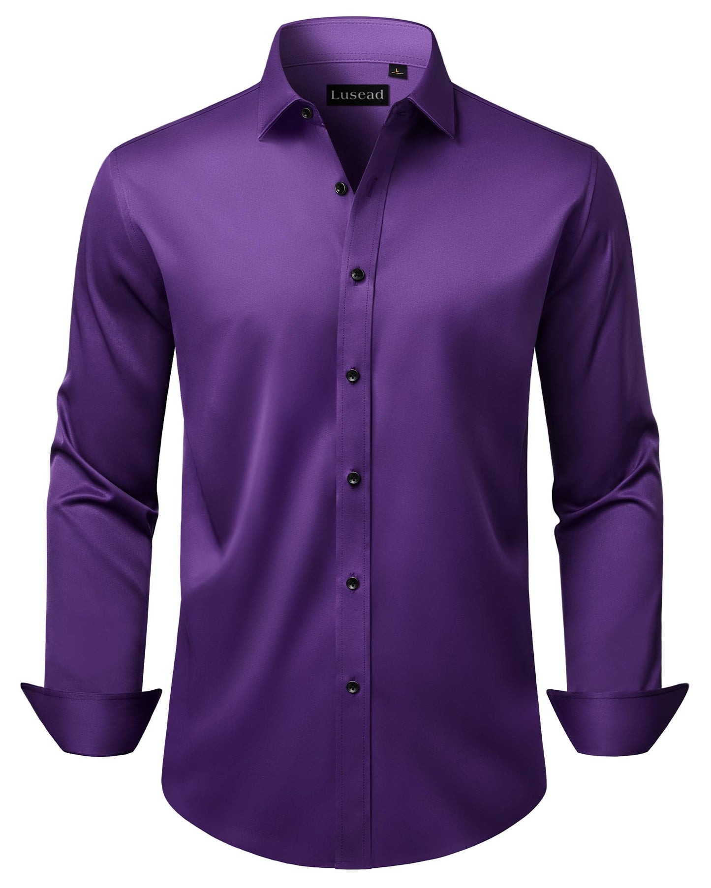 HOTMen's Dress Shirts Long Sleeve Stretch Wrinkle Free Wedding Formal Business Button Down Shirt
