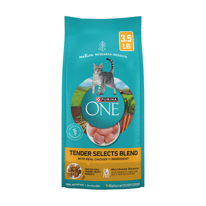 HOTPurina ONE Natural Dry Cat Food, Tender Selects Blend With Real Chicken - 7 lb. Bag