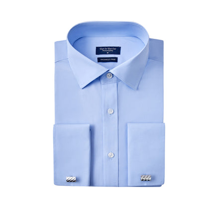 HOTYear In Year Out French Cuff Wrinkle Free Dress Shirt for Men Regular Fit Long Sleeve Wrinkle Resistant Shirt