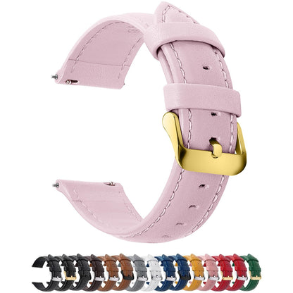 HOTFullmosa Watch Band, Quick Release Leather Watch Strap Compatible with Samsung Galaxy Garmin for Men Women, Replacement Bands Width 12mm 14mm 16mm 18mm 19mm 20mm 21mm 22mm 24mm | Quick Release Replacement Bands with Stainless Steel Metal Clasp, Genuine