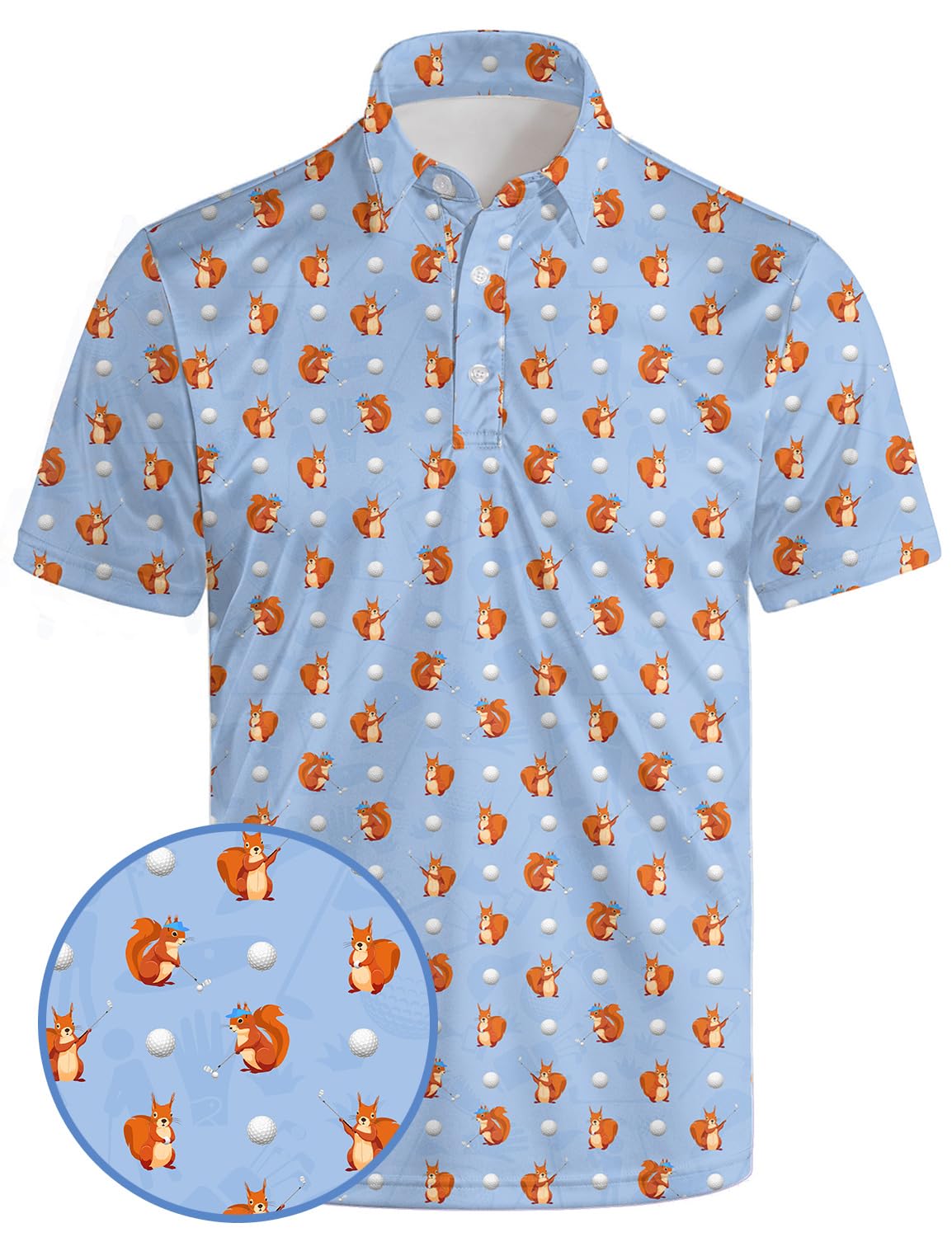 HOTGolf Polo Shirts for Men Funny Print Quick Dry Short Sleeve Performance Golf Shirts Moisture Wicking Polo Shirts