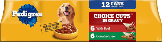 HOTPedigree Choice Cuts Wet Dog Food, Beef & Country Stew, 13.2 oz, 12 Count