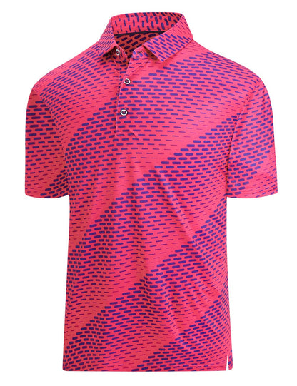 HOTHodaweisolp Golf Shirts for Men Dry Fit Print Moisture Wicking Performance Short Sleeve Polo Shirt