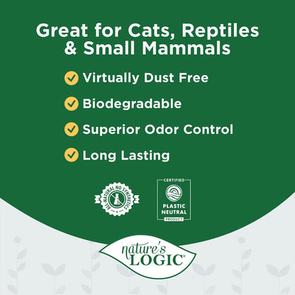 HOTNature's Logic 100% Natural Pine Pellet Cat Litter - Dust-Free, Unscented, Biodegradable - Safe for Cats, Kittens, Reptiles & Small Pets - Highly Absorbent - 12 lb Bag