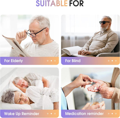 HOTHearkent Atomic Talking Watch Sets Itself for Visually impaired or Seniors LCD Big Number Easy-to-Read Talking Watch for Elderly