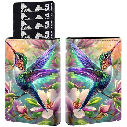 HOTPop Up Wallet Women Men with Money Slot,RFID Blocking Leather Minimalist Automatic Credit Card Holder Business Trifold Card Case-Purple Dream Catcher
