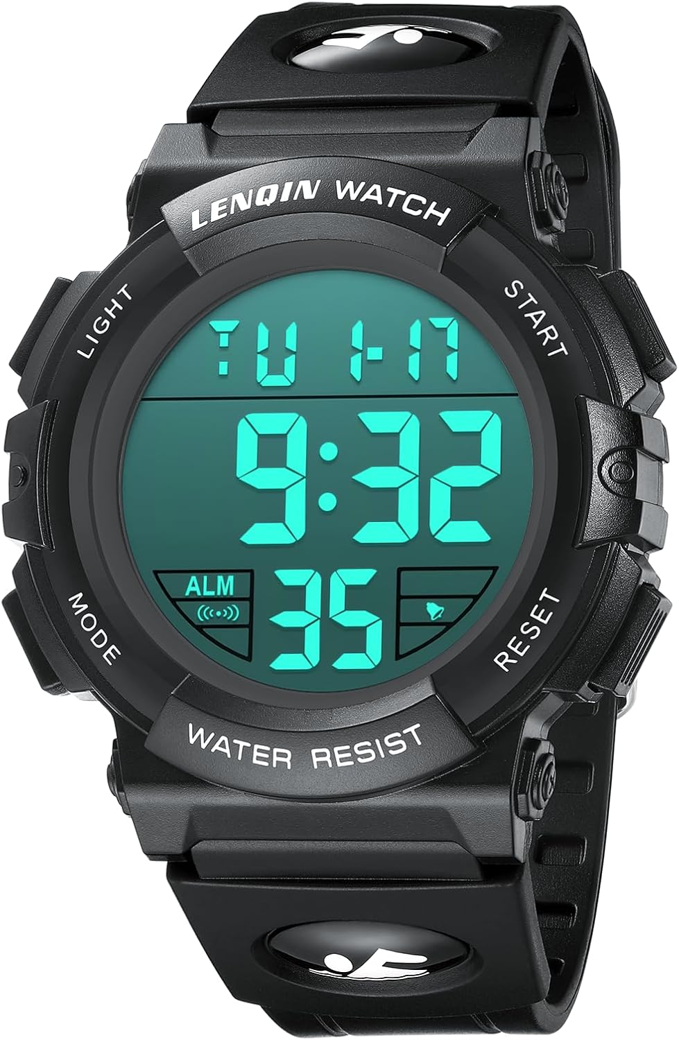 HOTLN LENQIN Mens Watches Digital Watch Sports Watches for Men Waterproof Wrist Watch with LED Screen Large Face Back Light Alarm Date Stopwatch Military Tactical Watch