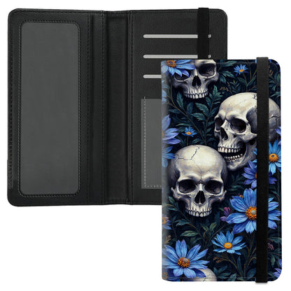 HOTPremium PU Leather Checkbook Cover for Men & Women,RFID Blocking Slim Check Book Holder with Duplicate Check Divider & Pen Holder,Fits Standard Personal Checks,Coastal Beach Blue Bow