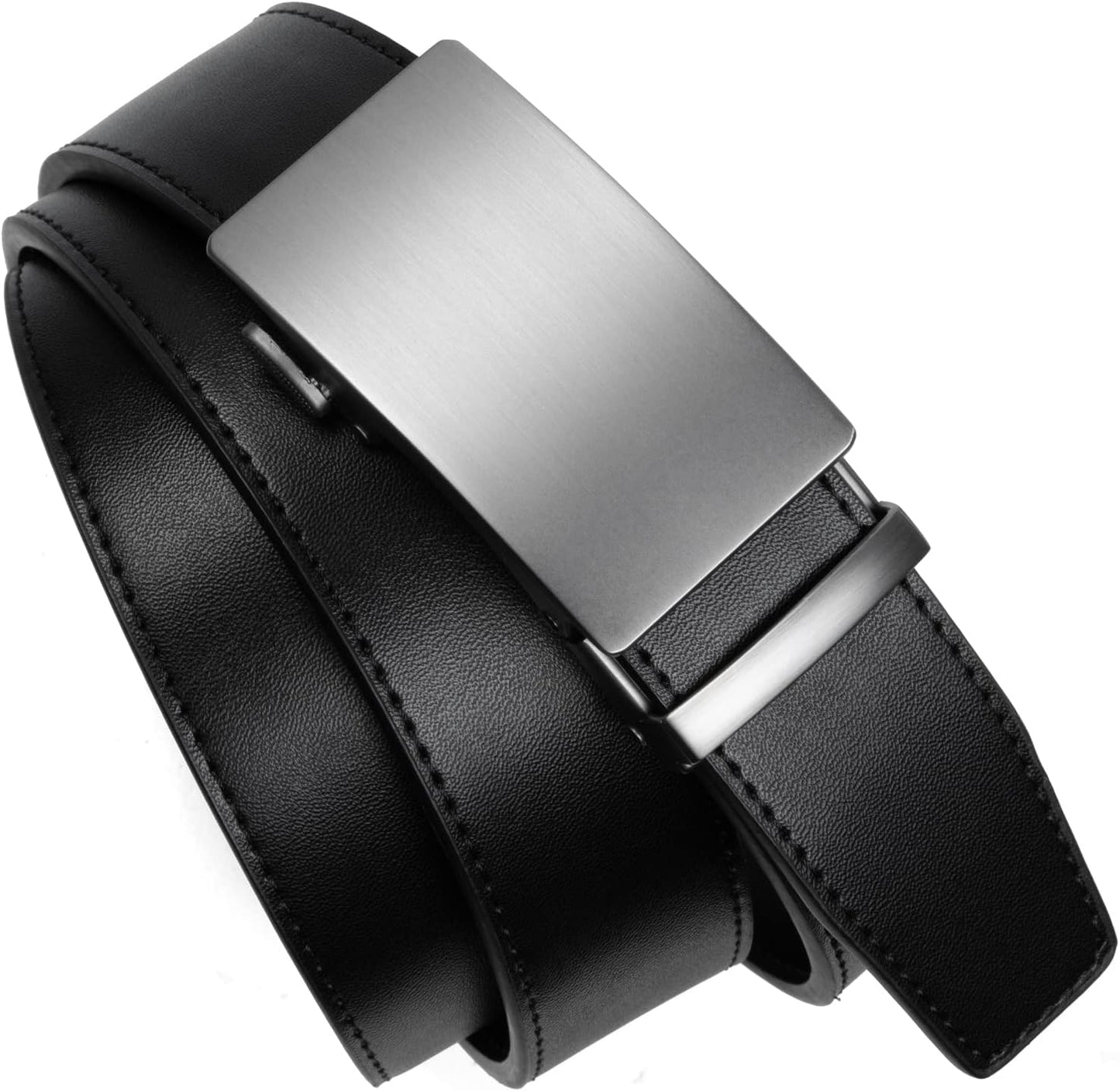 HOTFounders & C Men's Ratchet Belt 1 3/8",Leather Dress Belt Adjustable with Click Sliding Buckle Trim to Exact Fit