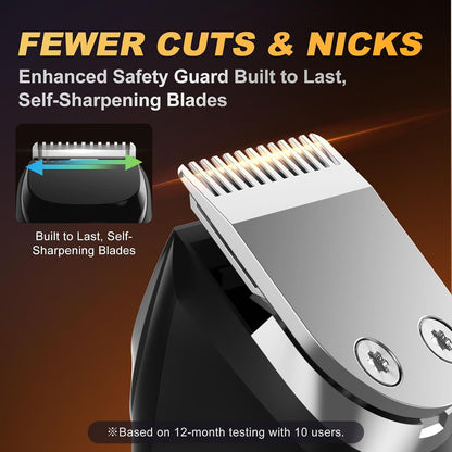 HOTBeard Trimmer for Men, All-in-One Electric Razor & Hair Clipper, Waterproof Cordless Mustache Grooming Kit, Rechargeable Beard Hair Nose Ear & Body Trimmer, Face Shaver, Gifts for Men Husband Father