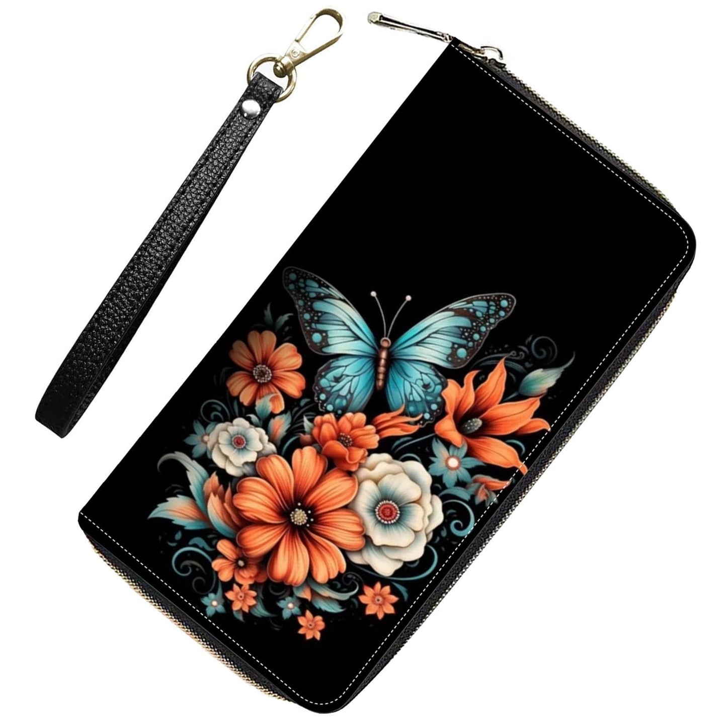 HOTWomens Wallet,RFID Blocking Large Capacity Clutch,Zip Around Leather Purse with 8 Card Slots,Bill Compartments Coin Pocket - Dragon
