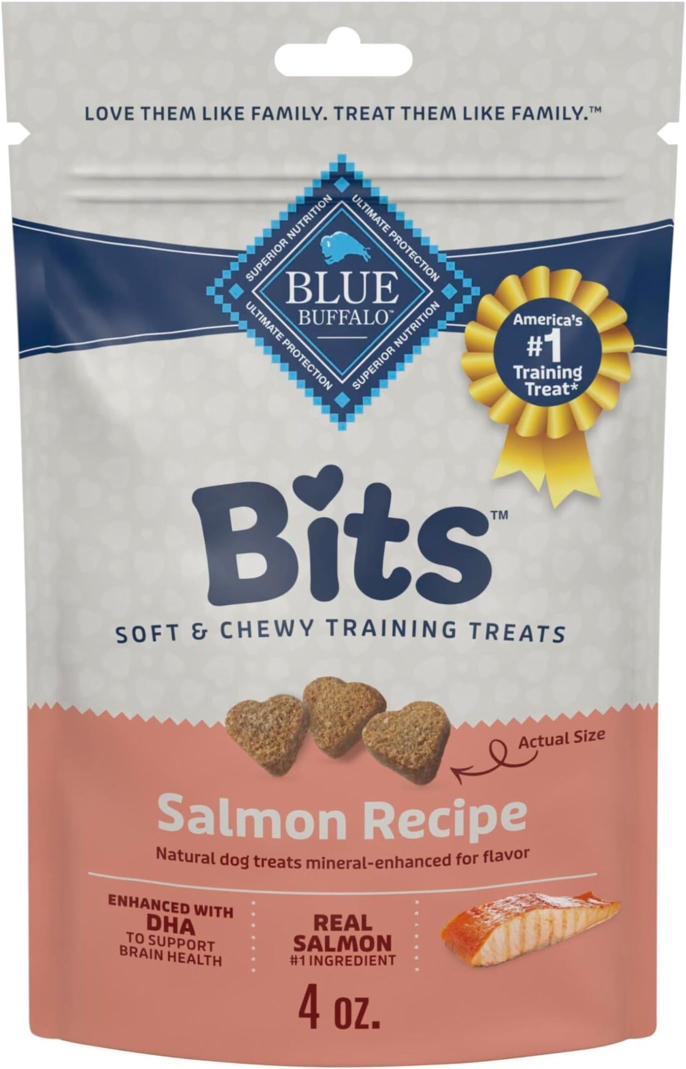 HOTBlue Buffalo Bits Chicken Soft & Chewy Dog Treats, Bite-Sized for Training, Made with Real Chicken & Enhanced with DHA, Heart-Shaped Dog Treats, Made in the USA with Natural Ingredients, 19 oz.