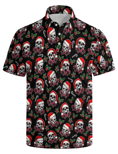 HOTGolf Polo Shirts for Men Funny Print Quick Dry Short Sleeve Performance Golf Shirts Moisture Wicking Polo Shirts