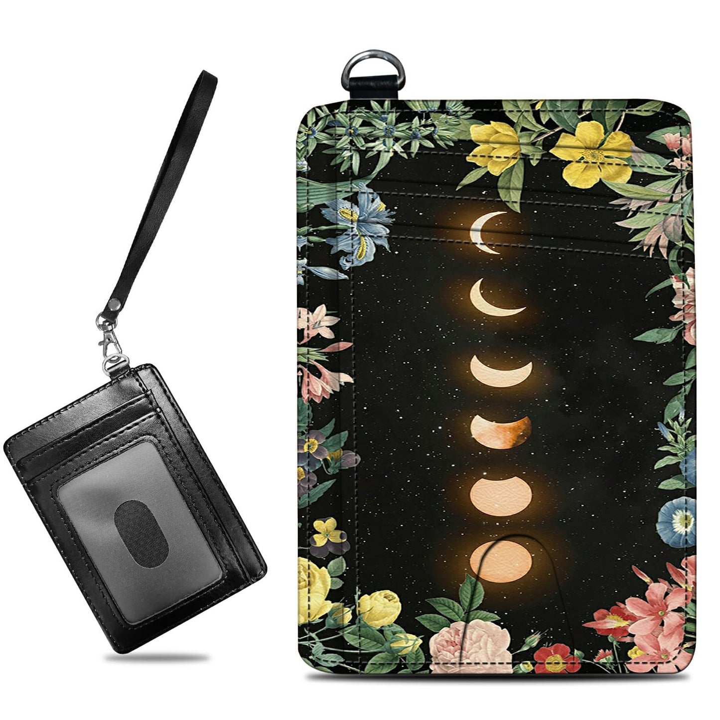 HOTCute Credit Card Holder with Zipper, Crow Skull RFID-Blocking Card Case Small Wallet for Women Men, Multi-slot Card Organizer Case Travel Accordion Wallet