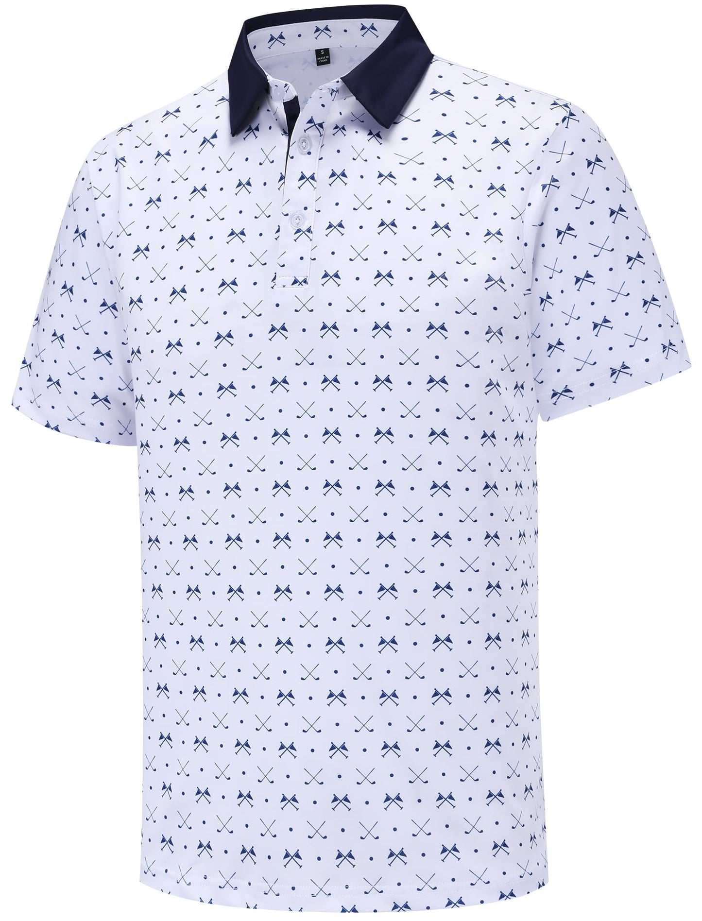HOTMens Golf Polo Shirts Short Sleeve Performance Moisture Wicking Dry Fit Casual Print Funny Golf Polo Shirts for Men
