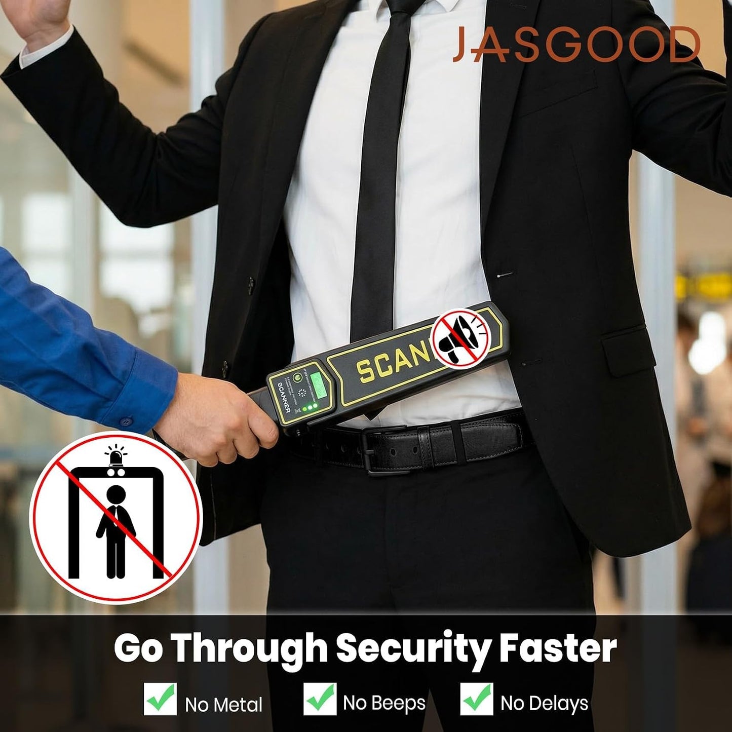 HOTJASGOOD TSA Approved Belt For Men Metal Free Hypoallergenic Vintage Leather Belt,Nickel Free Belt for Jeans with Black Buckle