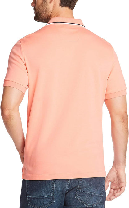 HOTNautica Men's Classic Fit Short Sleeve Dual Tipped Collar Polo Shirt
