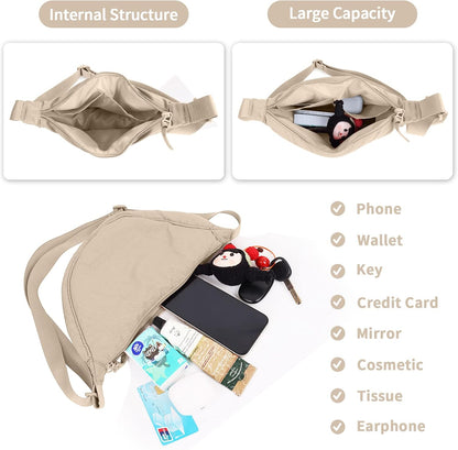 HOTNylon Crescent Crossbody Bag for Women Purses Trendy Men,Small Travel Sling Bag Hobo