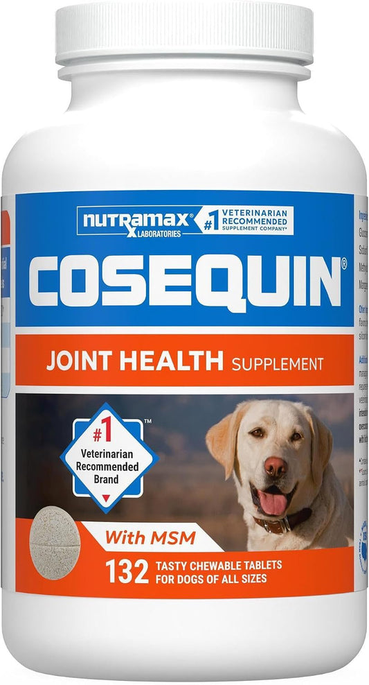 HOTNutramax Cosequin for Dogs Joint Health Supplement, Contains Glucosamine for Dogs, Plus Chondroitin and MSM, Supports Healthy Joints, For All Breeds and Sizes, Chewable Tablets, 132 Count