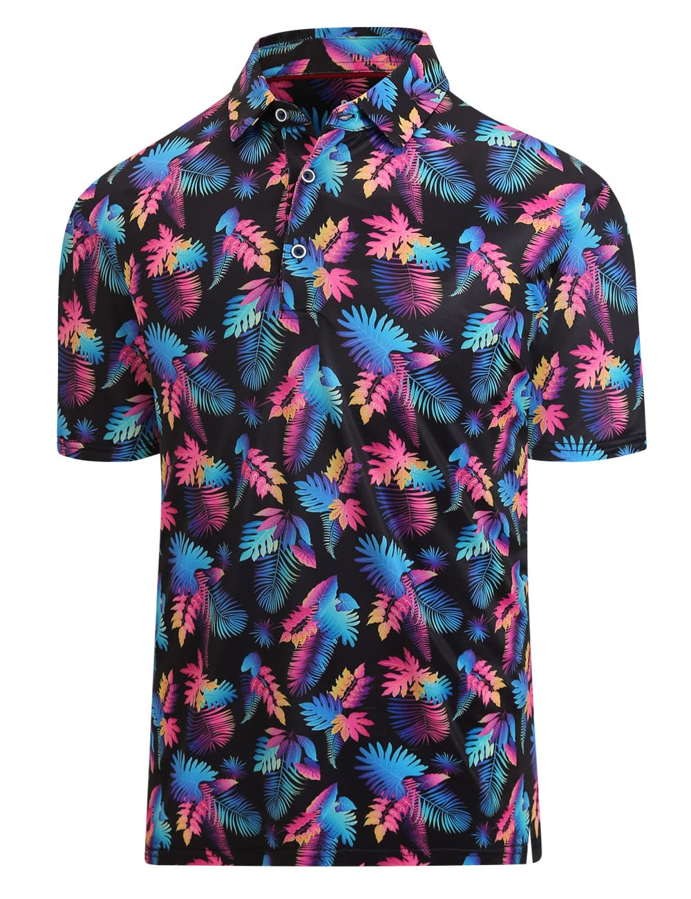 HOTHodaweisolp Golf Shirts for Men Dry Fit Print Moisture Wicking Performance Short Sleeve Polo Shirt