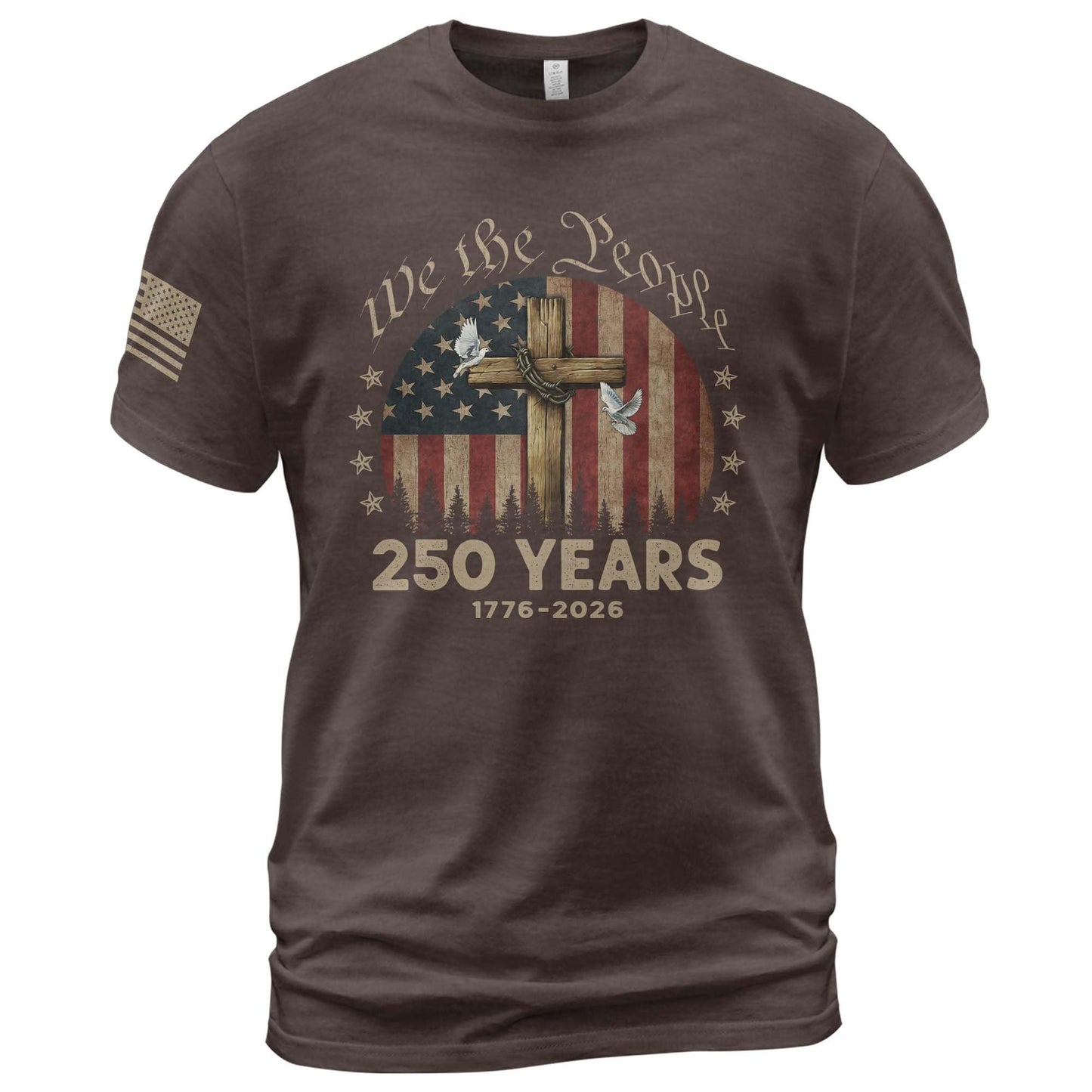 HOT250 Anniversary USA Shirt, Christian Shirts for Men | Celebrate your faith and American pride with our unique collection of cross-themed apparel and 250th anniversary shirts