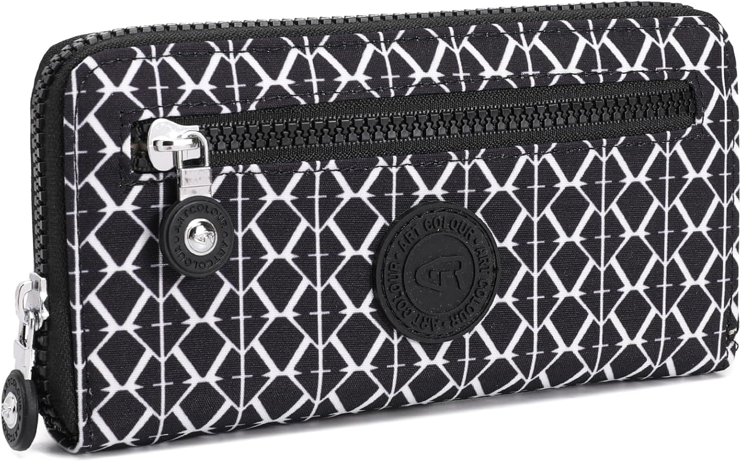 HOTNEICOA Zip Around Wallets for Women Small Nylon Wallet Slim Long Clutch Purse with Multiple Card Slots,Travel & Gift Use