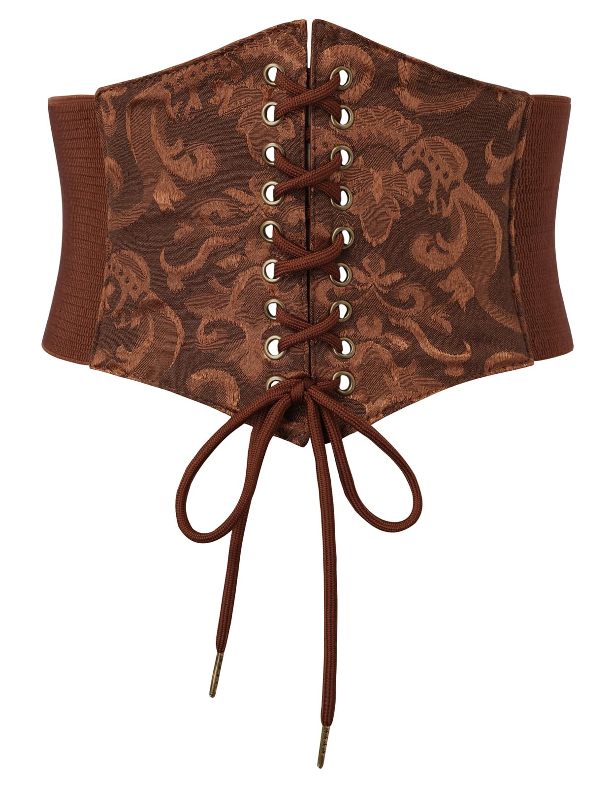 HOTScarlet Darkness Renaissance Corset Belt Lace-up Tied Waspie Wide Elastic Waist Belts for Women