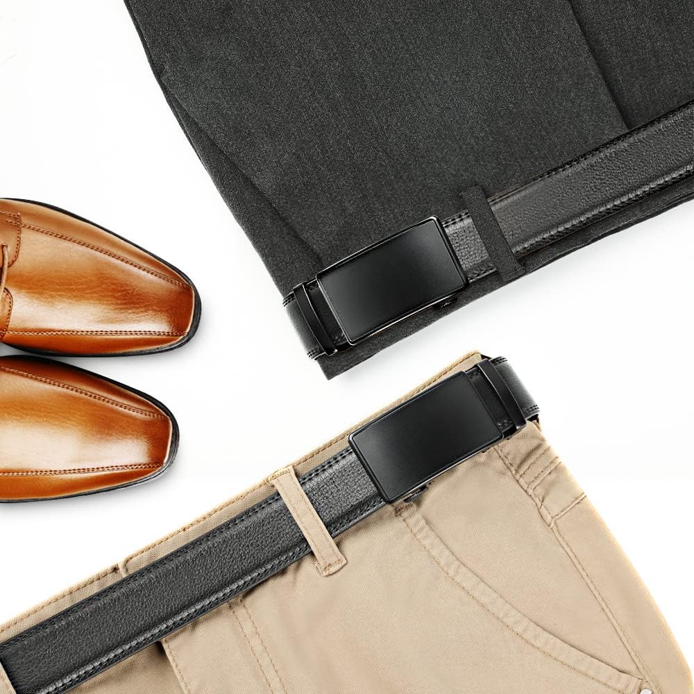 HOTLavemi Men's Real Leather Ratchet Dress Casual Belt, Cut to Exact Fit,Elegant Gift Box