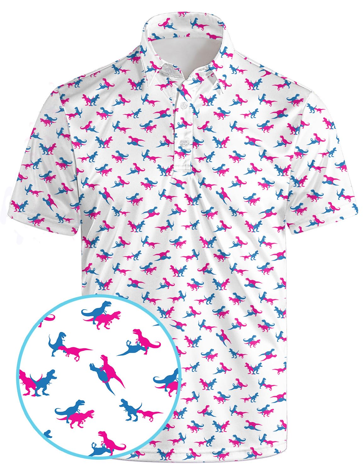 HOTGolf Polo Shirts for Men Funny Print Quick Dry Short Sleeve Performance Golf Shirts Moisture Wicking Polo Shirts