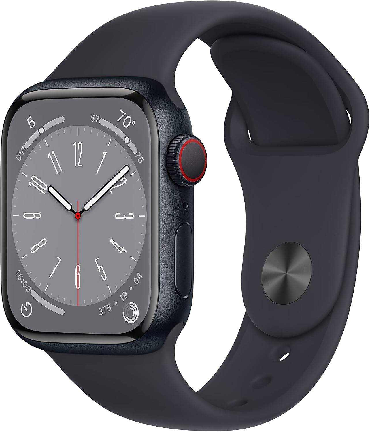 HOTApple Watch Series 8 (GPS, 45MM) - Starlight Aluminum Case with Starlight Sport Band (Renewed Premium)
