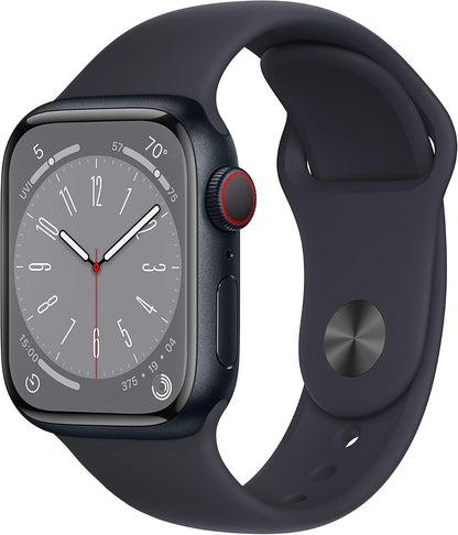 HOTApple Watch Series 8 (GPS, 45MM) - Starlight Aluminum Case with Starlight Sport Band (Renewed Premium)