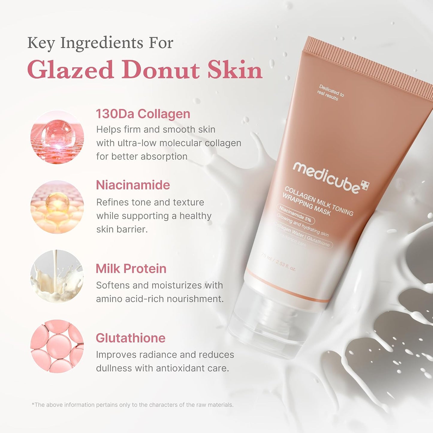 HOTmedicube Wrapping Mask Collagen Glazed Milky Glow Daytime Peel Off Mask | Quick and Easy Care with Glutathione, Niacinamide for Plumped, Hydrated & Smooth Skin | Korean Skin Care, 2.53 fl.oz