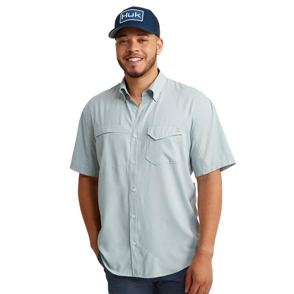 HOTHUK Men's Tide Point Kc Scott Original Artwork Short Sleeve Shirt, Fishing Button Down