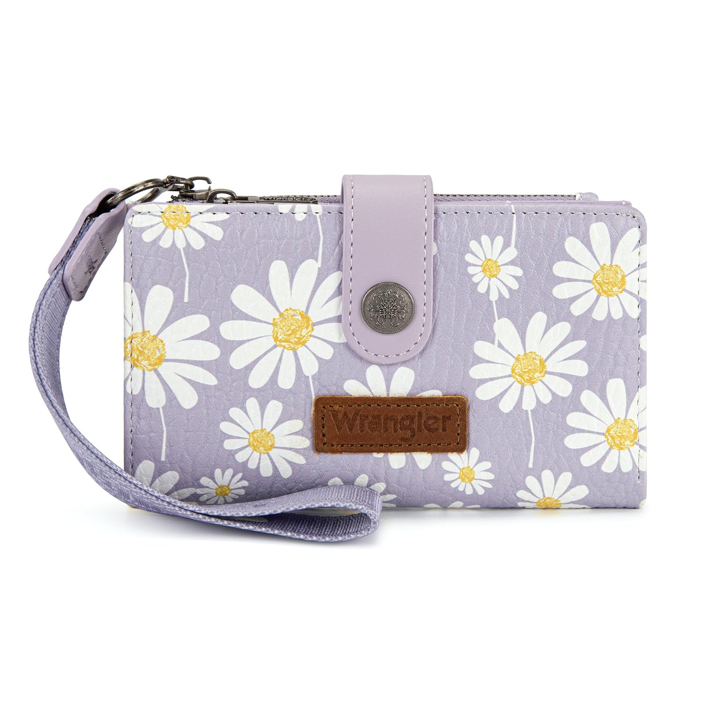 HOTX Wrangler Small Wallet Women, Wristlet Rfid Blocking Wallets Large Capacity Bifold Wallet with Coin Pocket