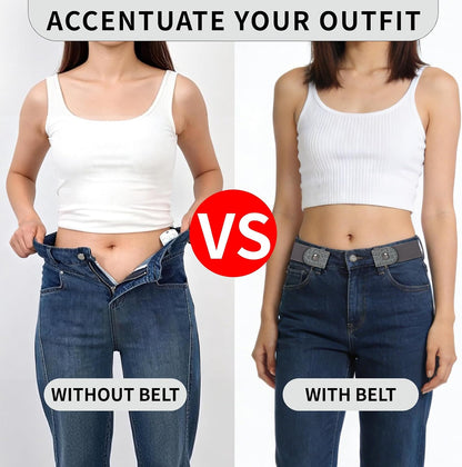 HOT3 Pieces No Buckle Elastic Stretch Belts for Men and Women, Comfortable Invisible Belts for Jeans Pants