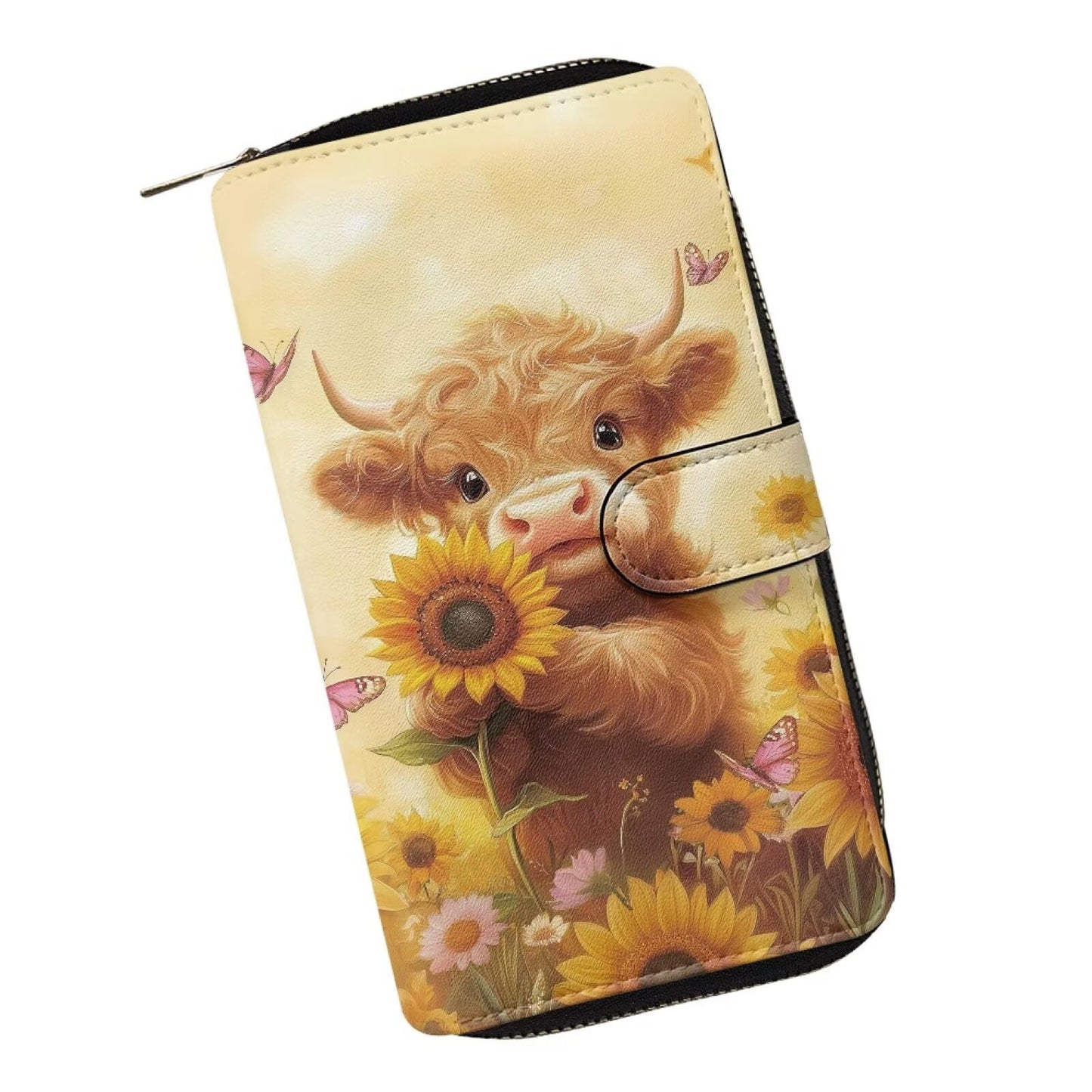 HOTCOEQINE Animal Wallet, Cute Chicken Long Leather Money Bag, Handbag With Zipper for Coin Phone, Travel Handbag for Party