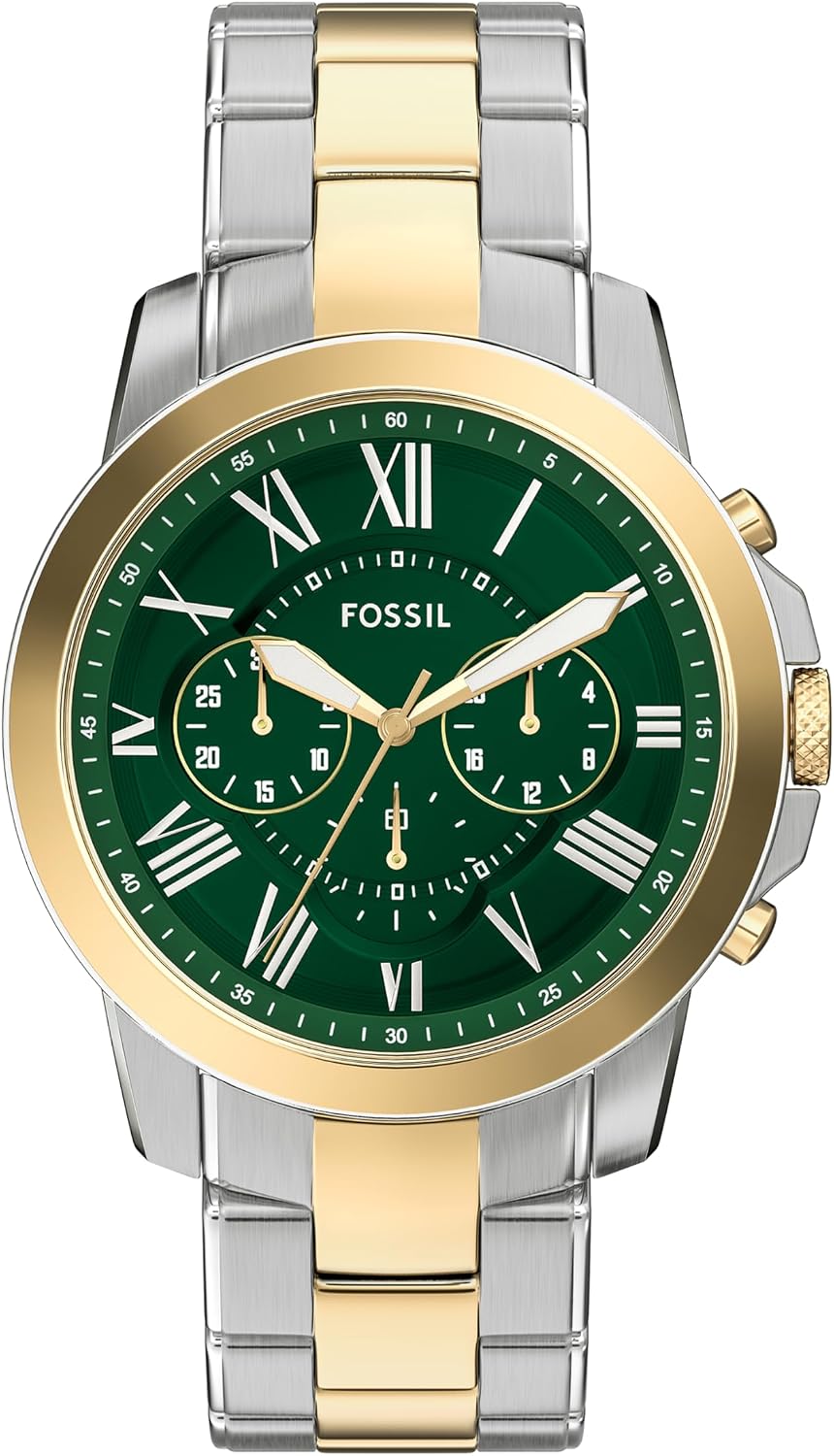 HOTFossil Men's Watch, Grant Quartz Stainless Steel Chronograph Watch for Men