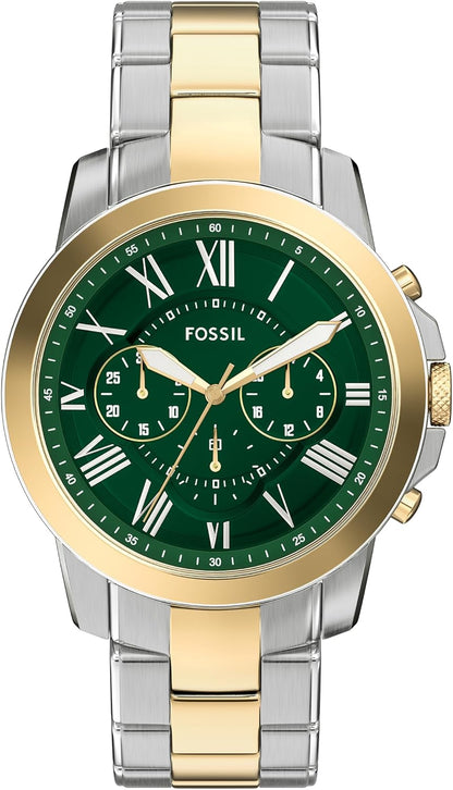 HOTFossil Men's Watch, Grant Quartz Stainless Steel Chronograph Watch for Men